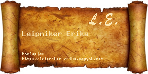 Leipniker Erika névjegykártya
